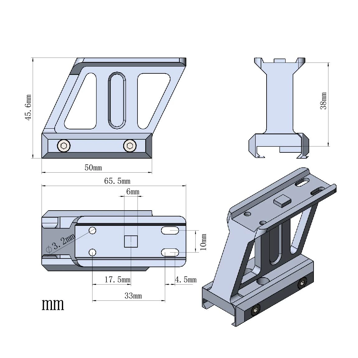 Vector Optics Cantilever Riser Rail Mount 0.5\