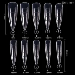 100pcs Nail Form Poly Extension Gel Clear Ballerina Nail Tips Full Cover Nail Salon Supplies and Tools