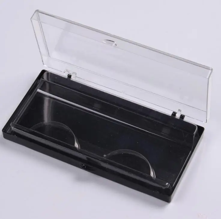 500pcs/lot Plastic Eyelash Storage Case Packing Box Transparent Lid Black Tray For Grafted Eyelashes Wholesale