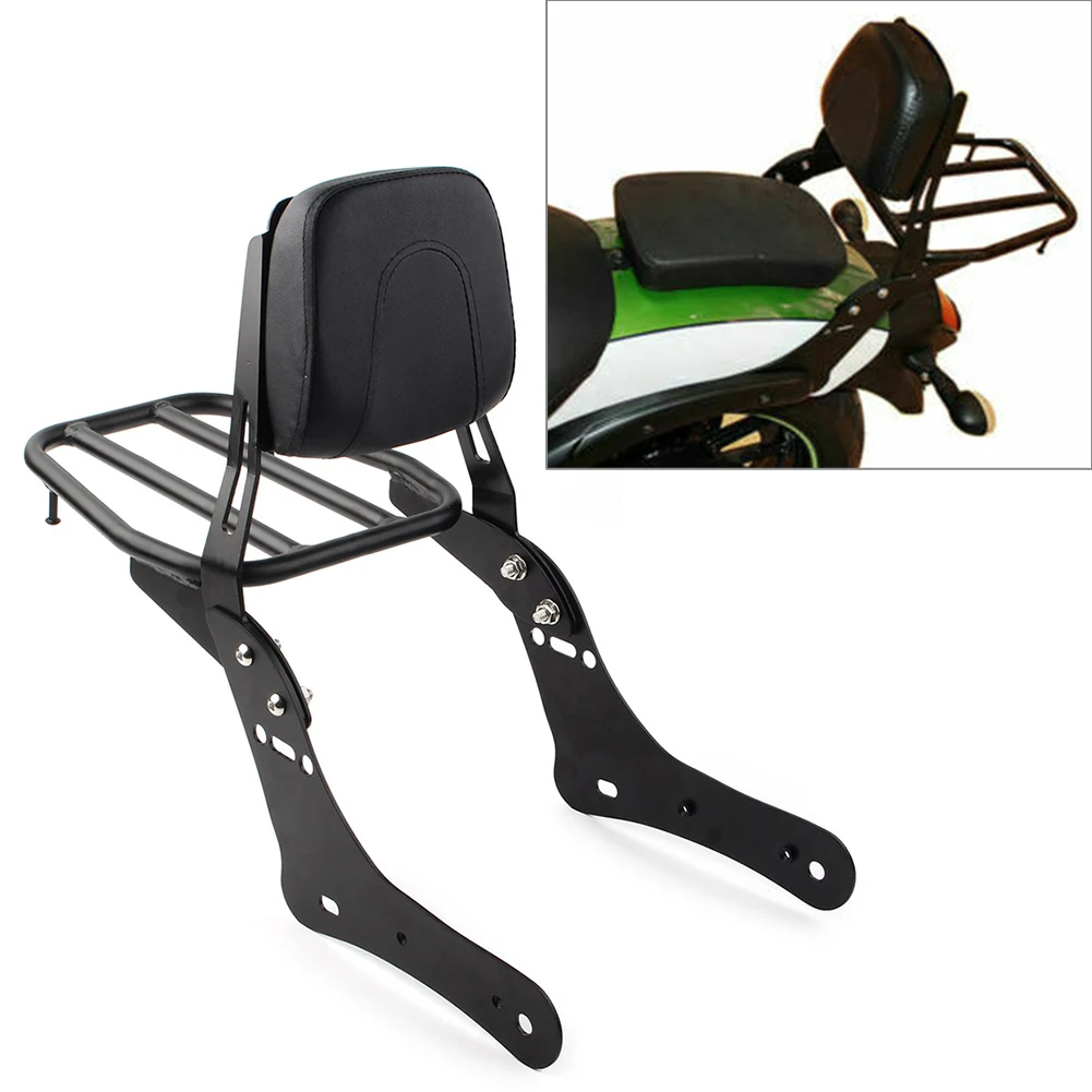 Motorcycle Sissy Bar Luggage Rack Backrest Pad For Kawasaki Vulcan S 650 VN650 2015 2016 2017 2018 2019 2020 2021 Black