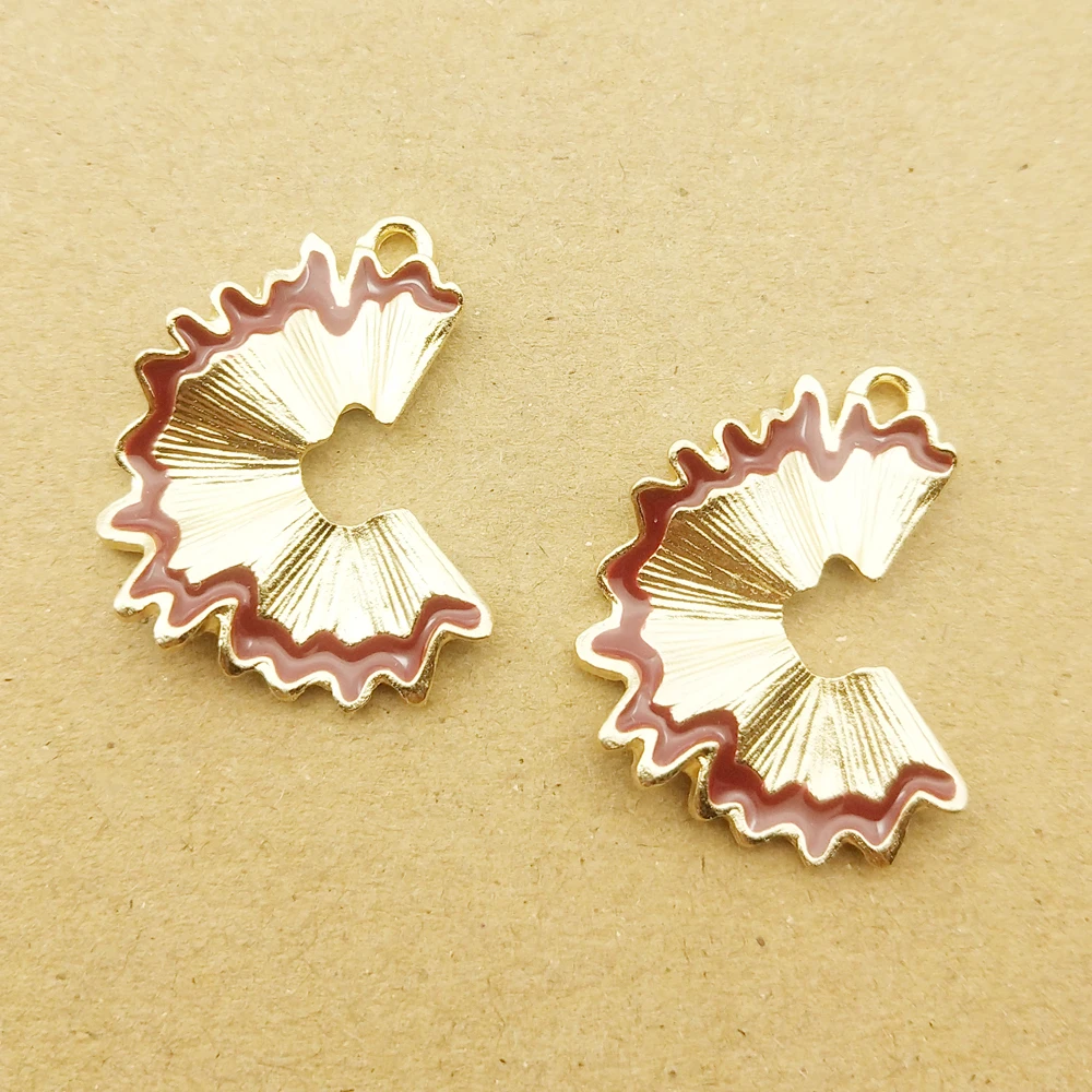 10pcs Enamel Pencil Fragments Charms for Jewelry Making Necklace Pendant Diy Accessories Zinc Alloy Gold Plated