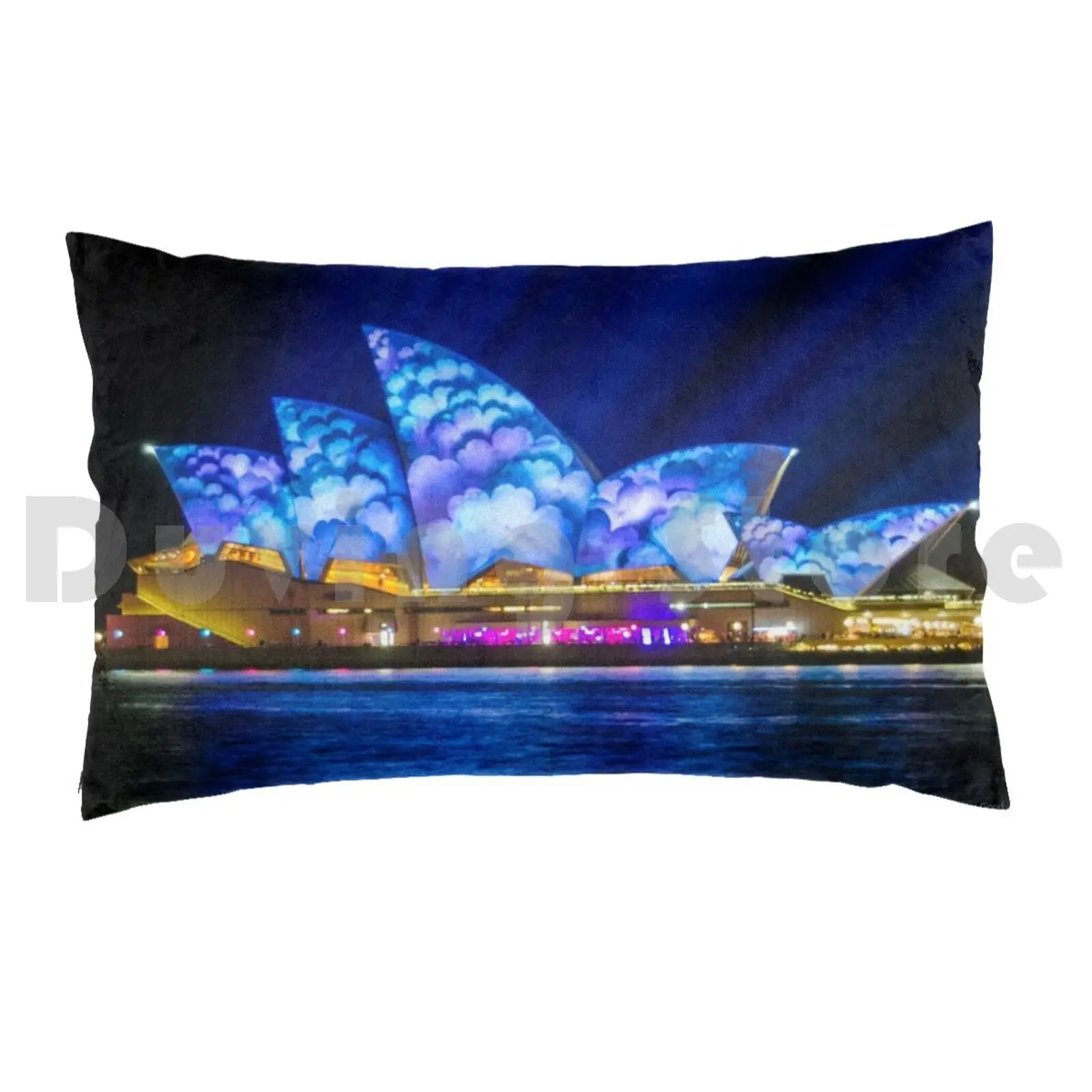 Pillow Case Sydney's Vivid Festival 2014 : I Hat Sydney Vivid Opera House Reflection Light Long Exposure