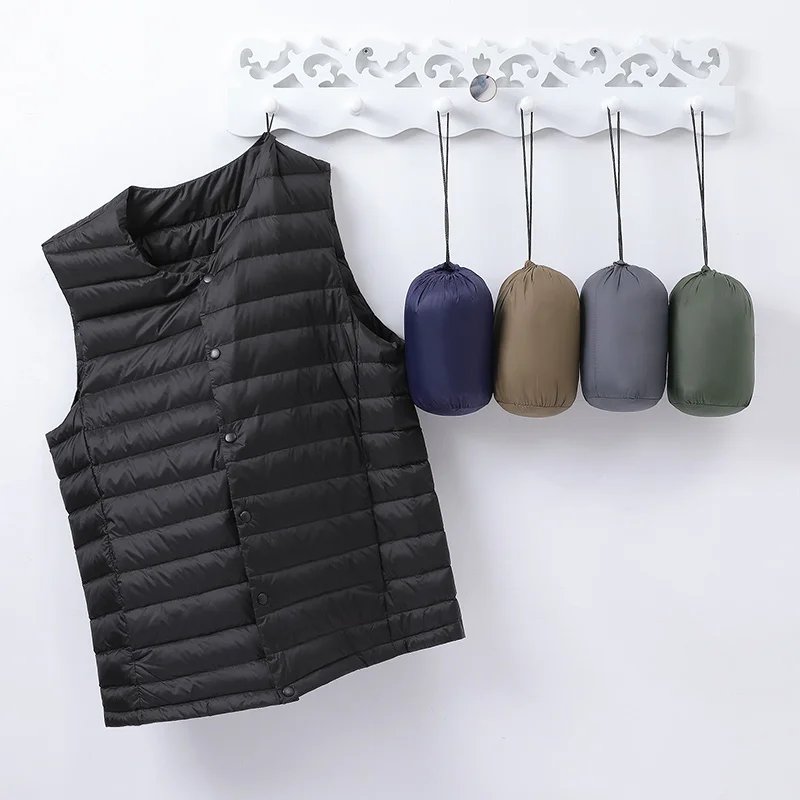 2022 NEW Spring Vest Ultra Light Jackets Men Fashion Sleeveless Outerwear Autumn Winter Coat 90% White Duck Down