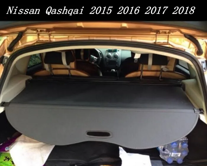 High quality Car Rear Trunk Security Shield Cargo Cover For 15-18 Nissan Qashqai 2015 2016 2017 2018 ( black, beige)