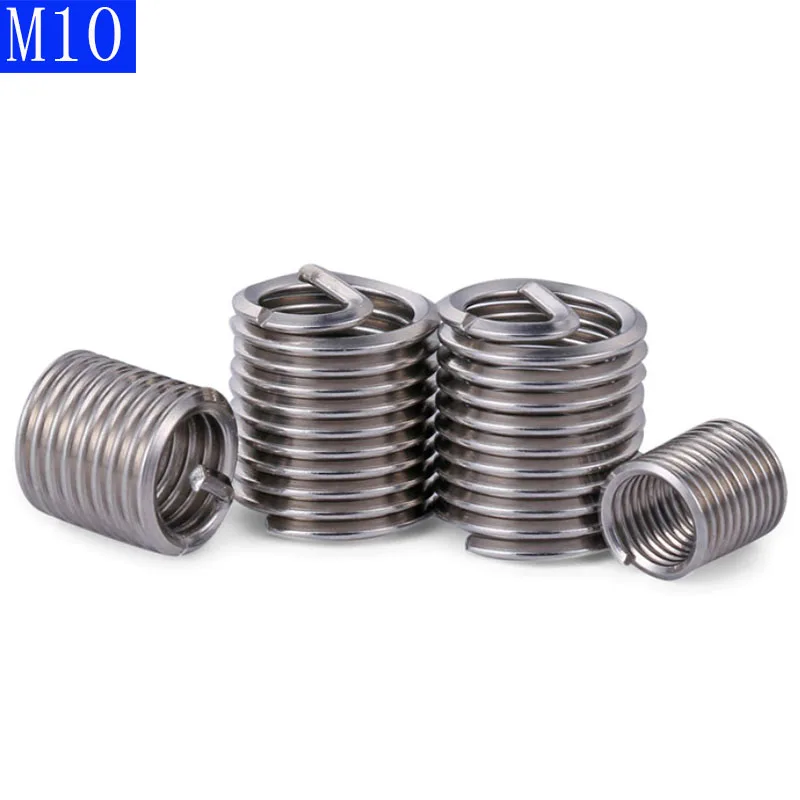 Helicoil Threaded Insert, Thread Repair Wire Insert, 304 aço inoxidável, M10 x 1.5