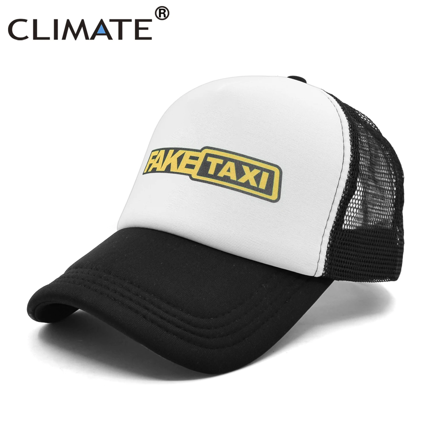 CLIMATE FAKE TAXI Cap Trucker Mesh Funny Driver Cap Men Hip Hop Funny Hat Baseball Cap Cool Summer Mesh Cap for Driver Taxi