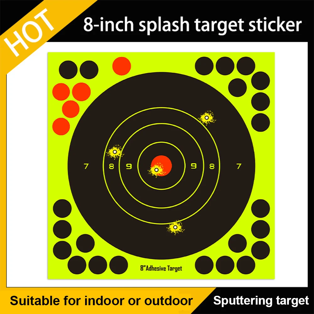 50pcs Color Splash Flower Target 8 Inch Shoot Target Stickers Adhesive Shooting Target For Gun Rifle Pistol Training Accessories