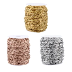 2 Meter 3 Size Stainless Steel Chain Gold Rolo Cable Chain For DIY Necklace Bracelet Wallet Jewelry Making Supplies Accessories
