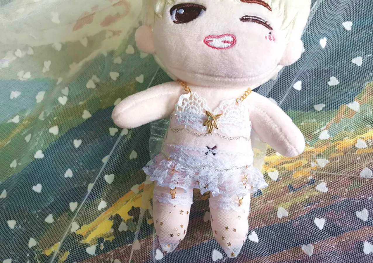 

Cosmile For 20cm Plush Doll Toy Sexy Cat White Lace Outfit Idol Star Dress Up Clothes Suit Costume Cosplay Props Cute Lovely