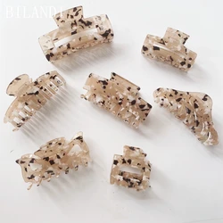 Bilandi Elegant Leopard Print Hair Clips Large Acetate Shark Hair Claws Clips Pins For Women Girl Hair Accessories Head Wear