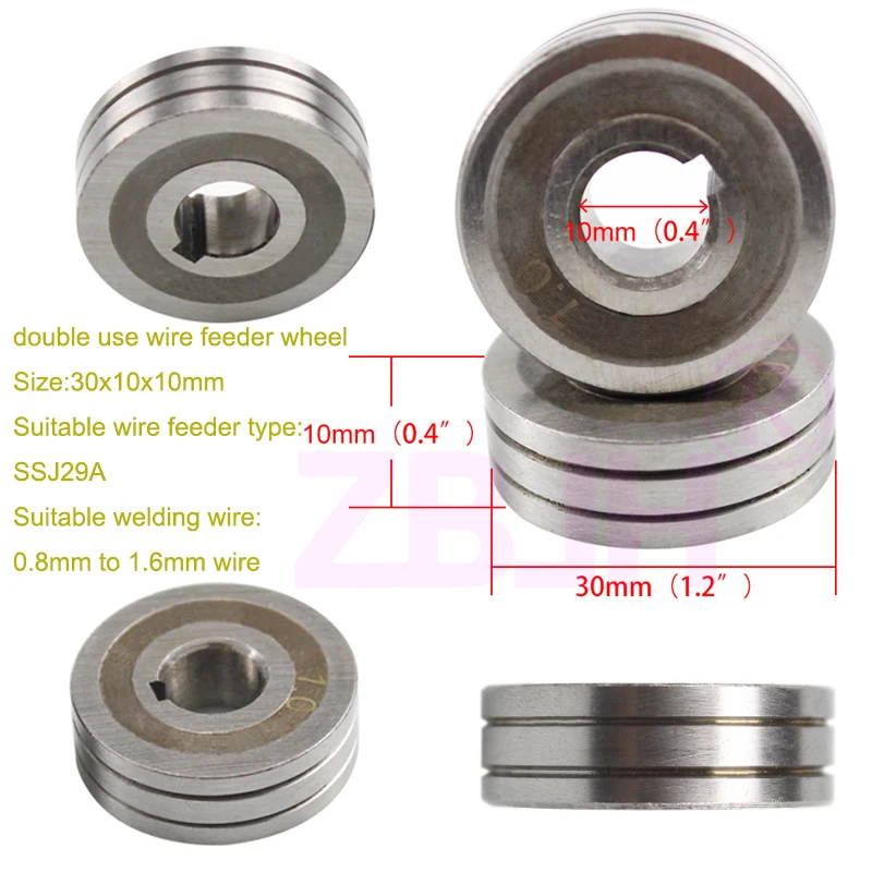 

MIG Welding wire feeder wheel roller 0.8mm 1.0mm 1.2mm 1.4mm 1.6mm Double Size 30x10x10mm LRS-775S SSJ-29 Wire Feeding Machine