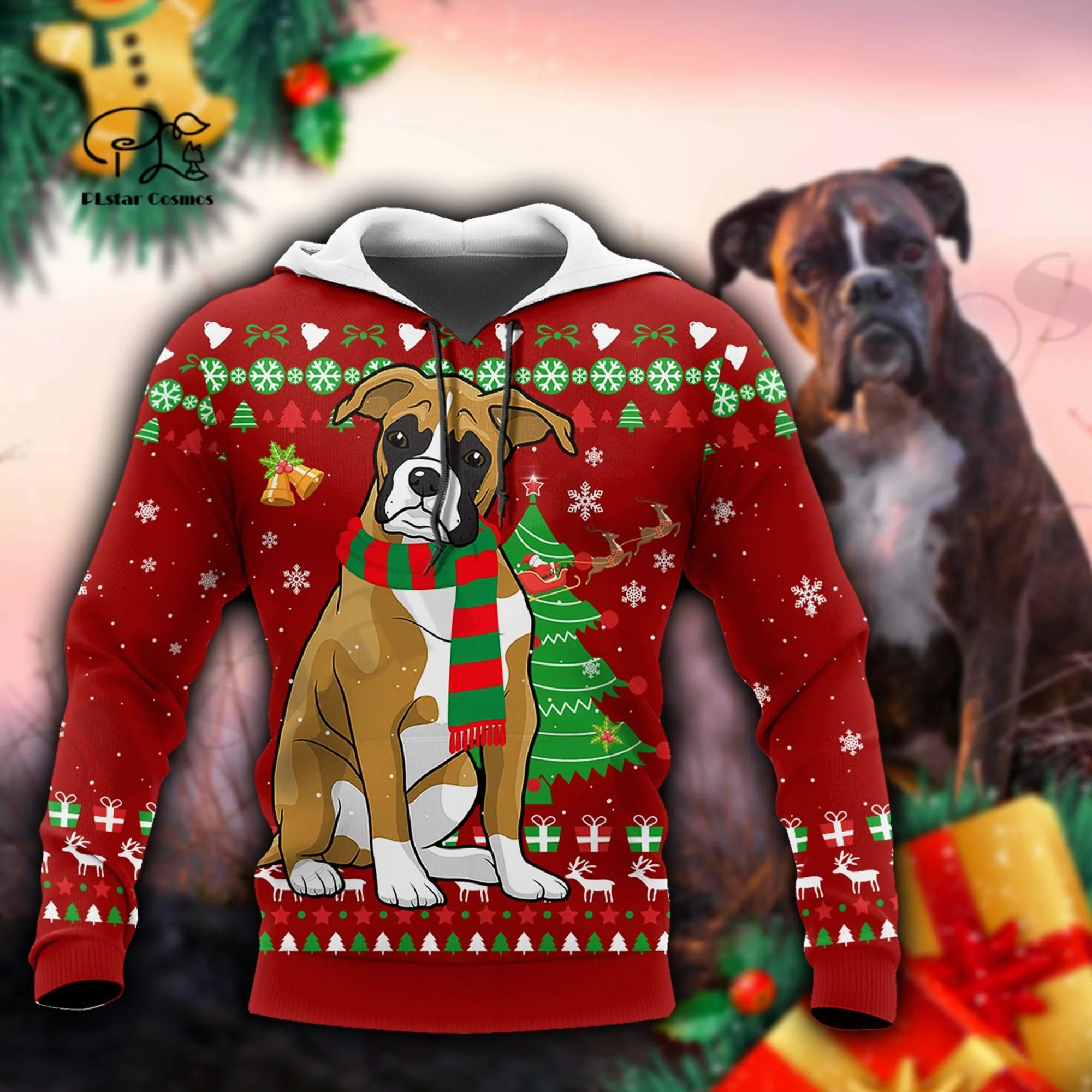 

PLstar Cosmos 3Dprinted Newest Christmas Boxer Pet Art Premium Harajuku Streetwear Unique Unisex Hoodies/Sweatshirt/Zip Style-4