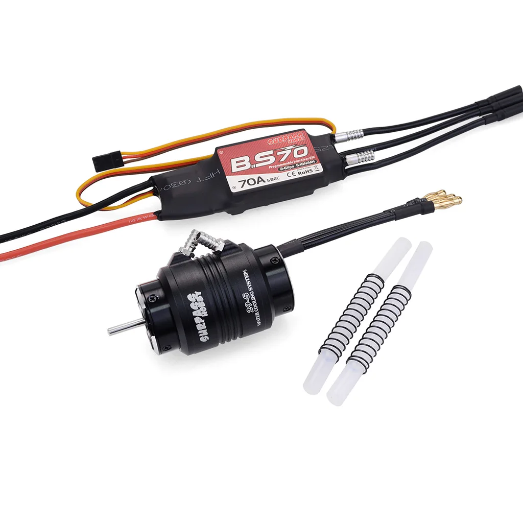 Waterproof 2958 3380KV Motor w/ Water Cooling Jacket & 70A Brushless ESC Programming Card For RC Boat RC Accessories