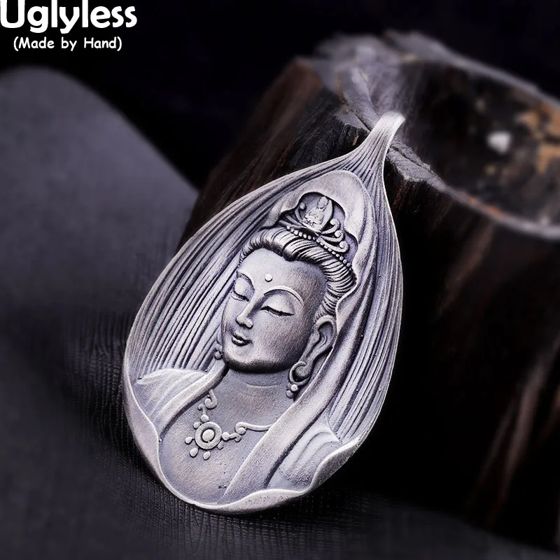 

Uglyless Unisex Four Buddhas Pendants for Men Women Buddhism Gifts Necklaces NO Chain Real 999 Full Silver Figure Jewelry Buddha