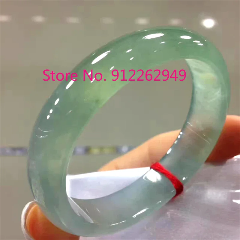 

Hot selling natural hand-carve Burmese jadeite ice species Baranglet 54-64mm bracelet fashion Accessories Men Women Luck Gifts