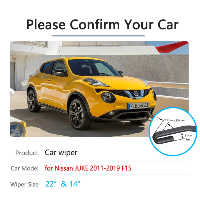 for Nissan JUKE F15 2011~2019 Windscreen Windshield Wipers Car Accessories Car Wiper Blades 2012 2013 2014 2015 2016 2017 2018