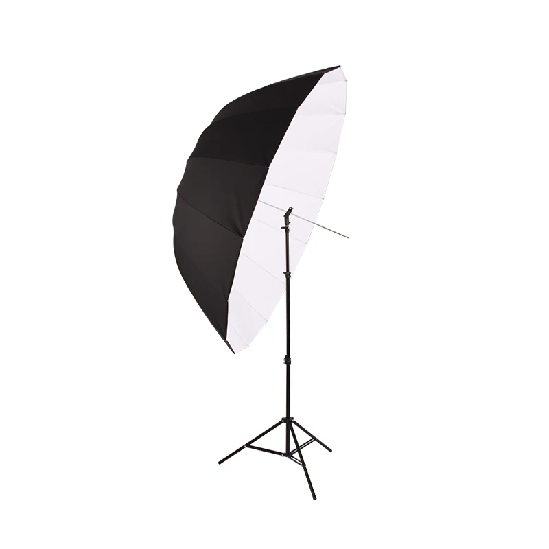 165cm 65 inch Reflective umbrella deep mouth rubber white soft light photography parabolic umbrella fiber umbrella