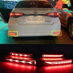 Toyota corolla 2019 2020 용 LED 후면 범퍼 반사경 경고등 운전 라이트 브레이크 라이트 다이나믹 턴 라이트로 기능