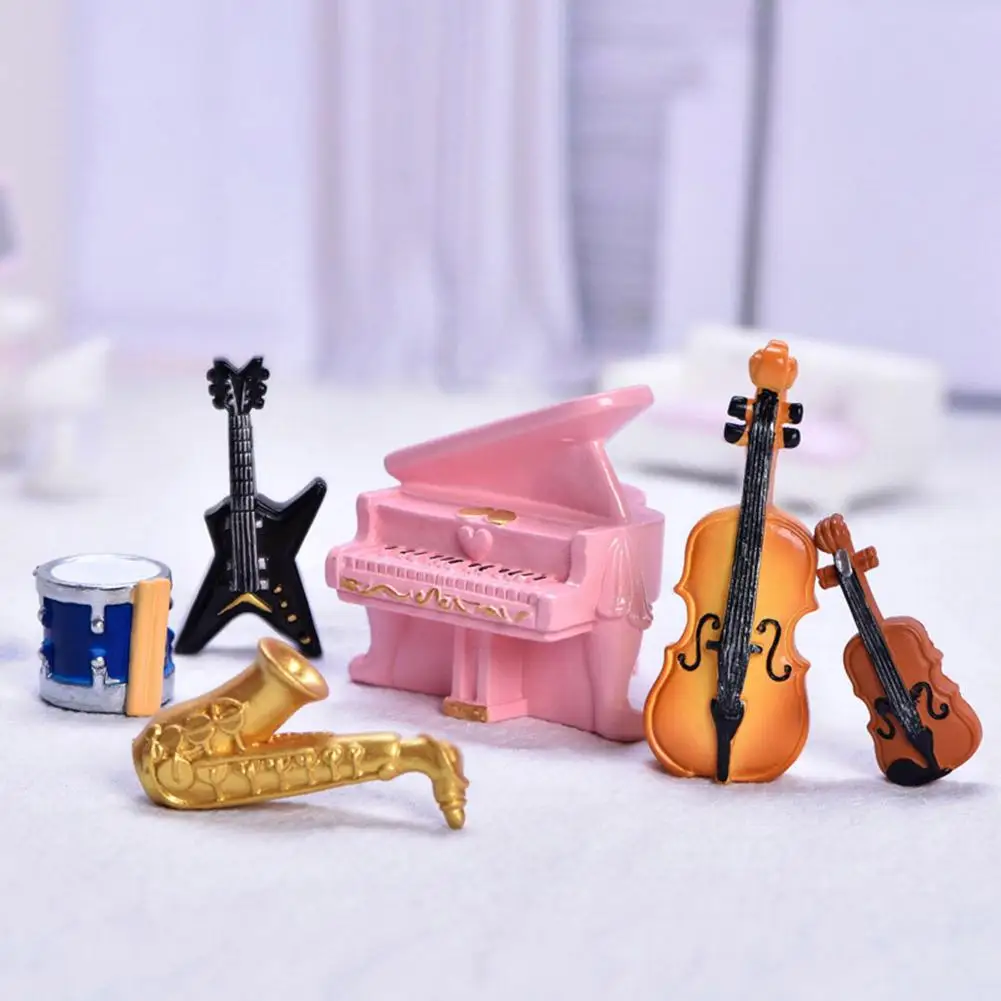 Alat Musik Mini Cetakan Display Saksofon Biola Piano Lanskap Mikro