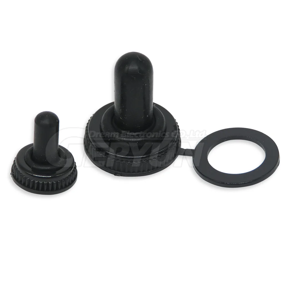 5Pcs Toggle Switch Water Dust Proof Cap Rubber Boot Cover 6mm Shaft Hole Mini MTS WPC-05 Black M12x0.75mm M6x0.75 Threaded