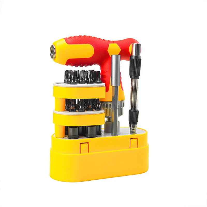 Magnetic T-Handle Ratchet Screwdriver Set Adjustable Length Racheting Screwdriver Kit Socket Screwdriver Tool Bits