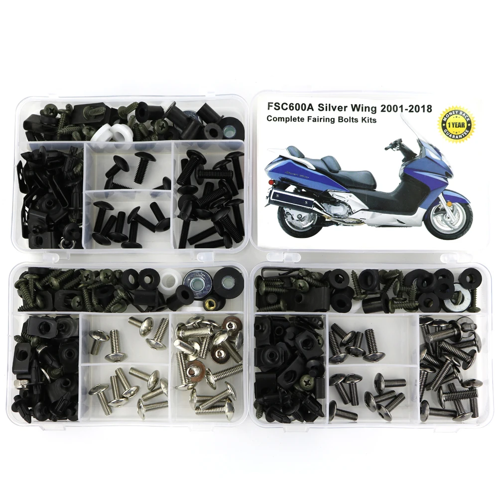 For Honda  FSC600A Silver Wing 2001-2018 Motorcycle Cowling Full Fairing Bolts Kit Speed Nuts Clips Screws Steel