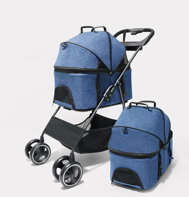 Portable Pet Stroller Removable Multi-function Dog Transporter Breathable Carrier Foldable 50 KG Pet Puppy Outdoor Travel Bag