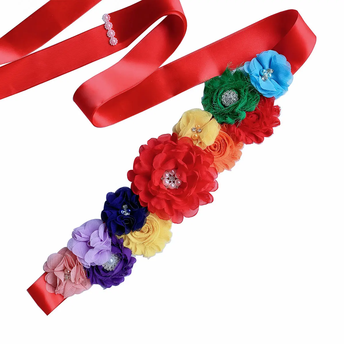 Cinturón decorativo para mujer embarazada, cinta europea y americana para decoración de fiesta, foto, flores rosas, perlas, sello de cintura, novedad de 2021