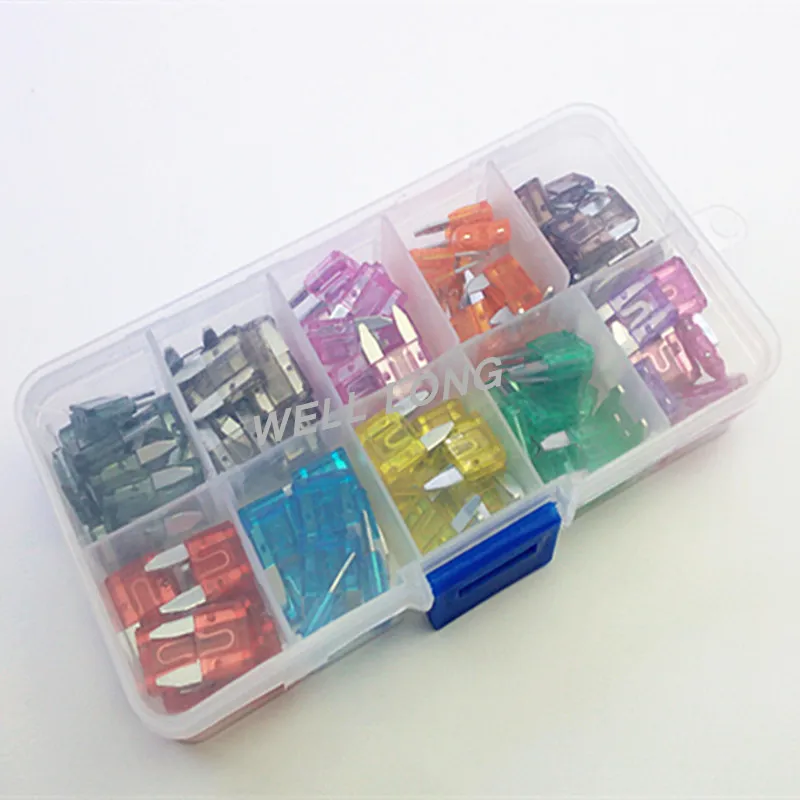 (100 pcs/lot) Car Vehicle Auto Mini blade ATO Fuse, Automotive Fuse Box Assortment, 1A 2A 3A 5A 7.5A 10A 15A 20A 25A 30A.