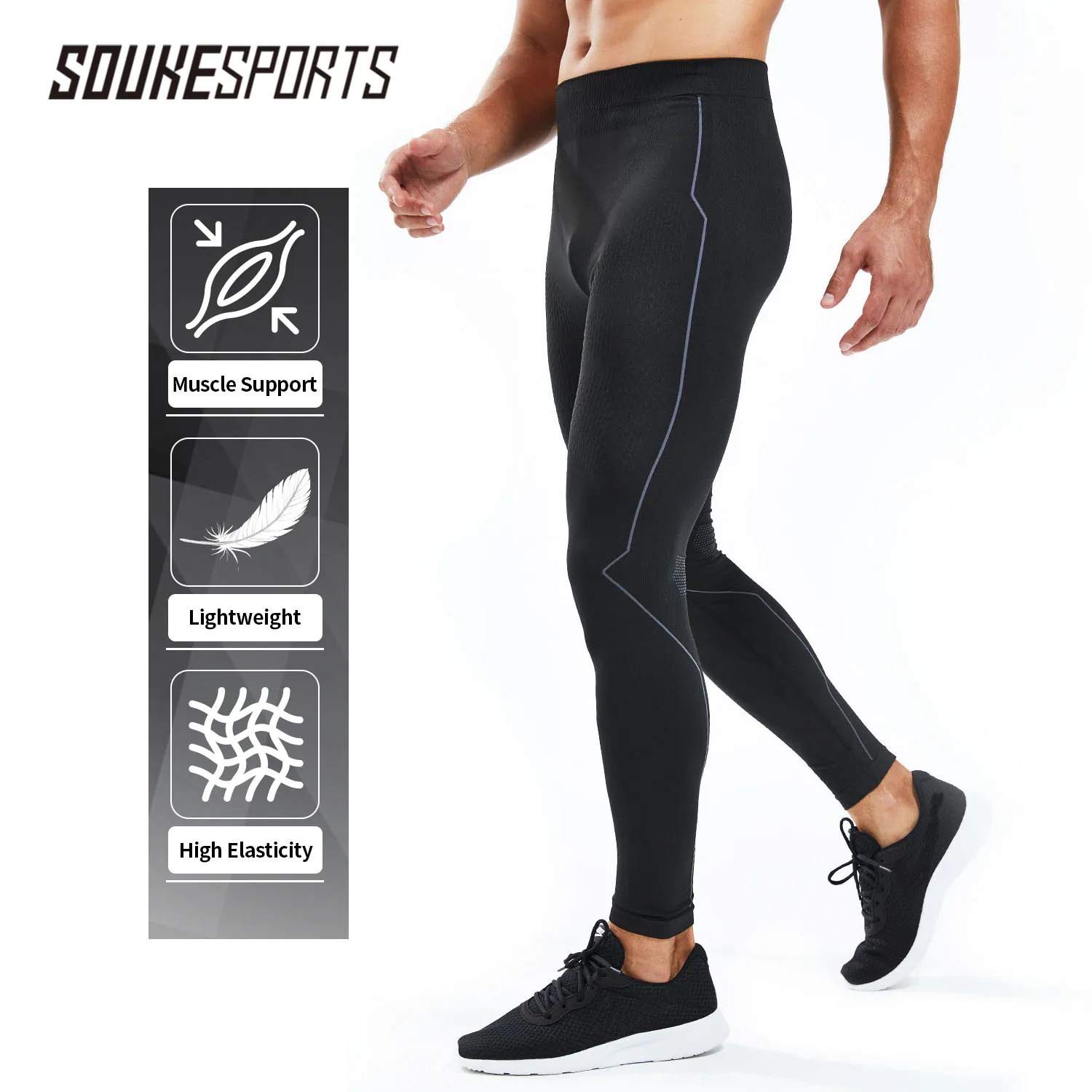 

Souke Sports Men's Thermal Compression Flexible Leggings Cycling Skiing Running Jogging Pants