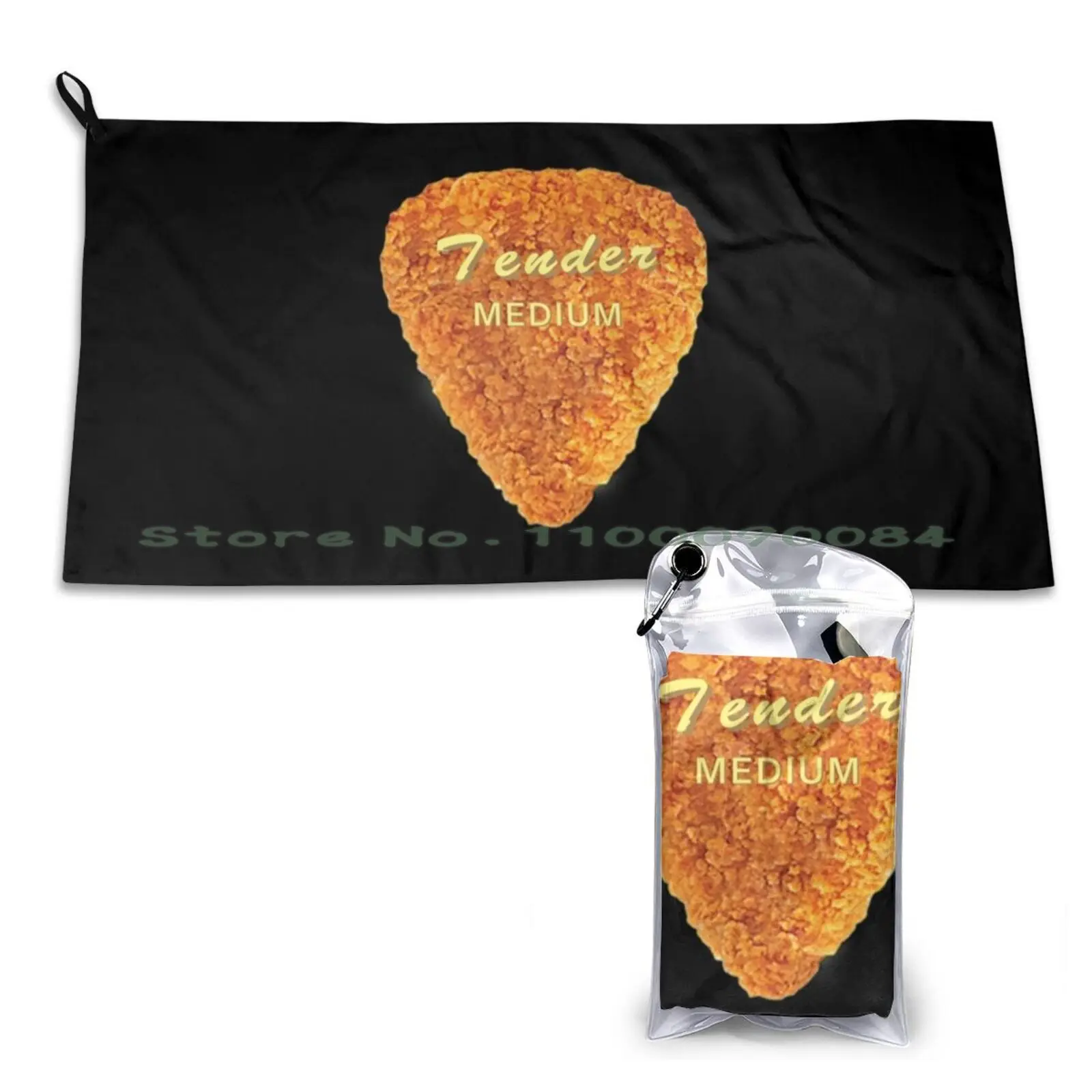 Funny Chicken Nugget Guitar Pick | Tender Medium Quick Dry Towel Gym Sports Bath Portable Flowers Y2k Alt Indiekid Wolf