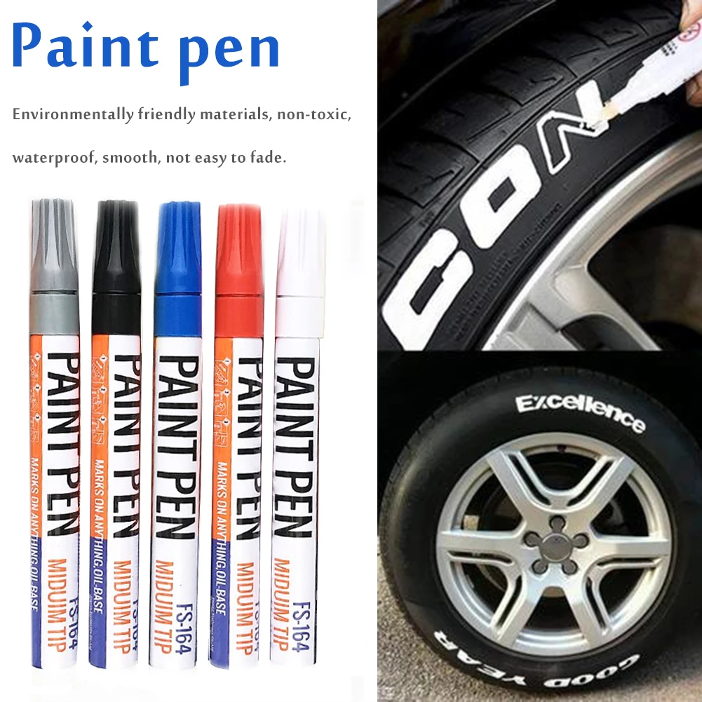 Car Tire Paint Marker Pen Touch Pen Waterproof Graffiti Pen Sign In Pen Office Water Based Premium Markers Fill Paint Pen