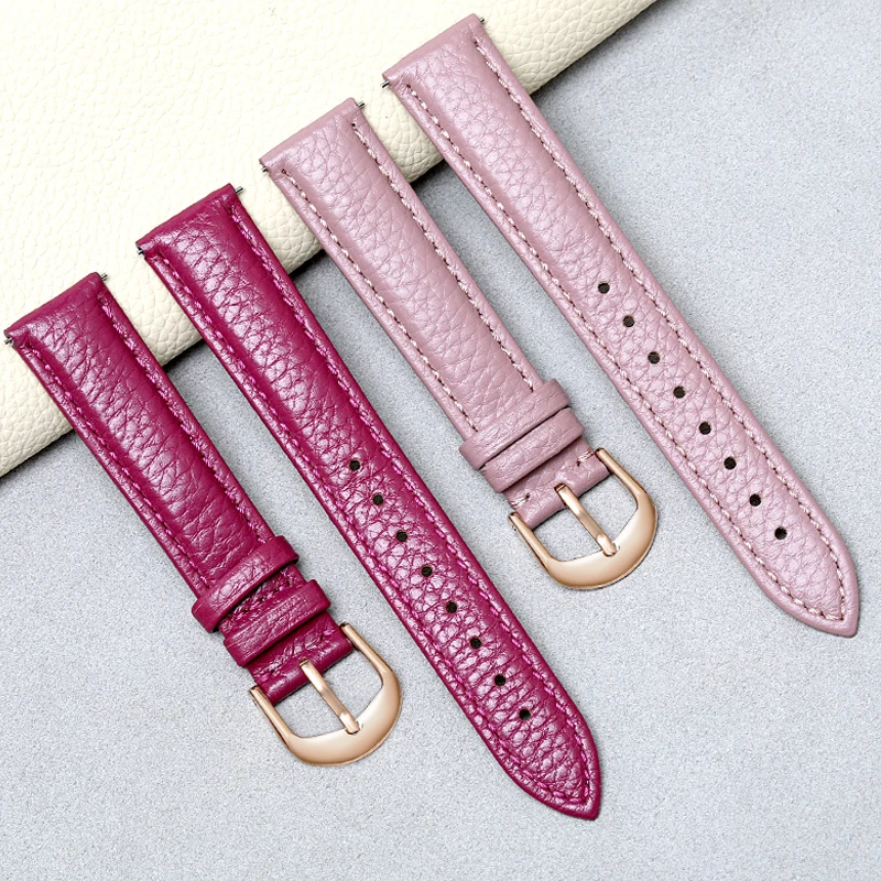 Genuine Leather Watch Strap for Women Quick Release Watch Band 12mm 14mm 16mm 18mm 20mm Fashion Watchband Wristwatches