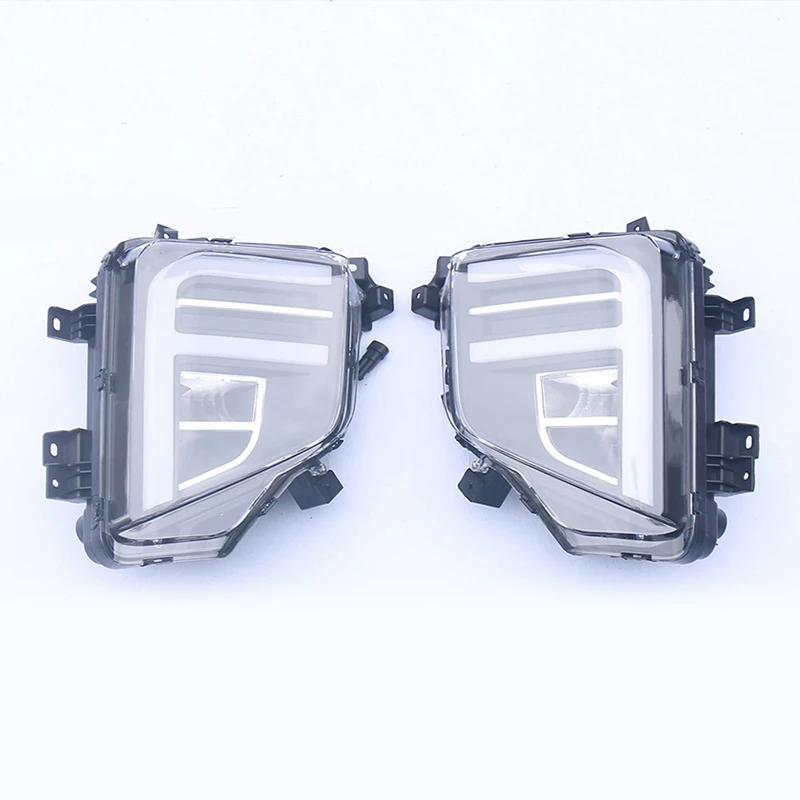 Fit For Mitsubishi Triton L200 2019 2020 2021LED DRL Daytime Running Lights Fog Lamp Cover with Yellow Turn Signal Lamp