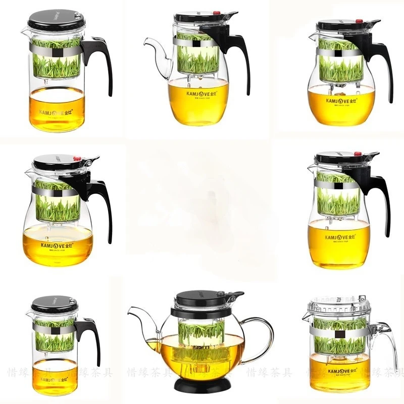 Various Kamjove Glass Kungfu Teapot PiaoYi Bei Convenient Teacup Kungfu Tea Set Press AUTO-OPEN Art Tea Cup