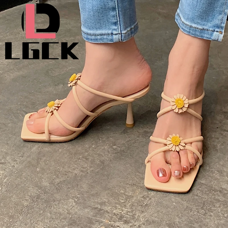 

New Women Brand Summer Slides High Quality Genuine Leather Open Toe Flowers Casual Slipper Leisure Sandal Female Beach Sandals