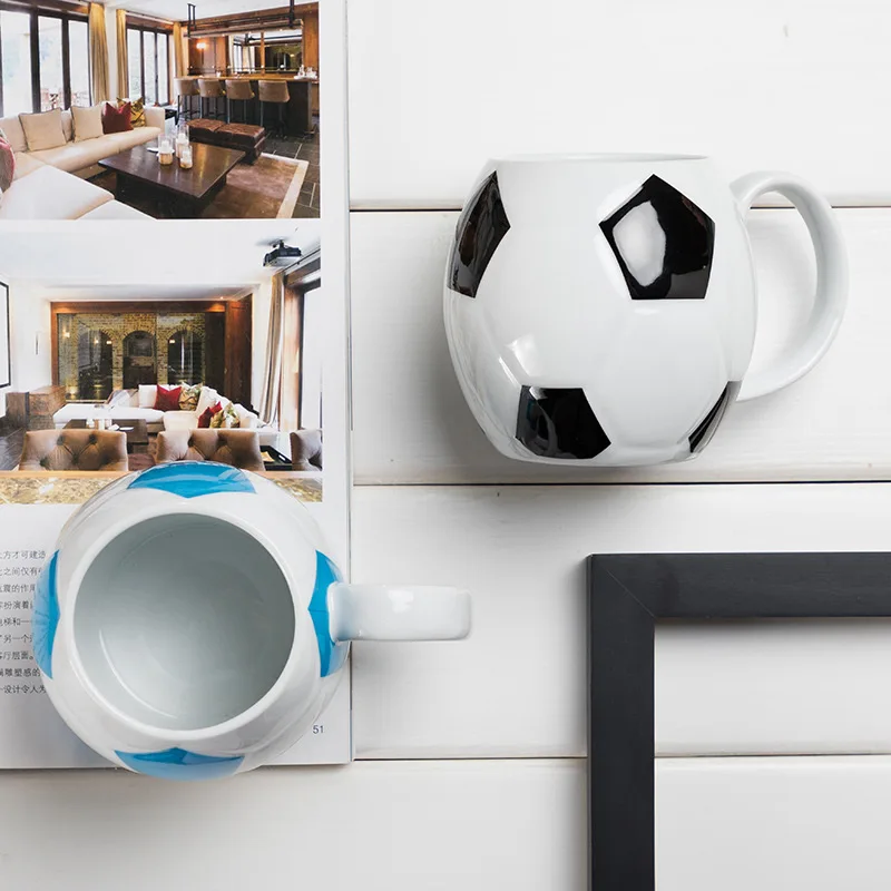 Ceramic Football Coffee Cup Sport Soccer Mug Ball Tea Cup for Water Milk Children's Gift for Friend Coach Fans Players Club