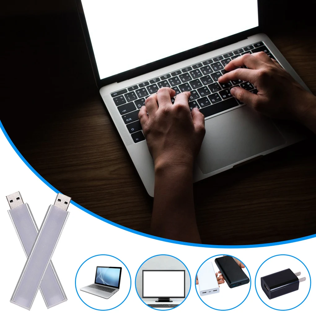 Computer Light USB LED Book Reading Lamp Energy-saving Portable Camping Laptop Light, White Light