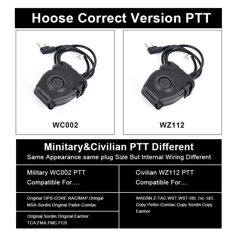 WADSN PTT kenwood motorola Button Tactical Headset Interphone walkie talkie linker airsoft accesorios headphones ipsc TCI