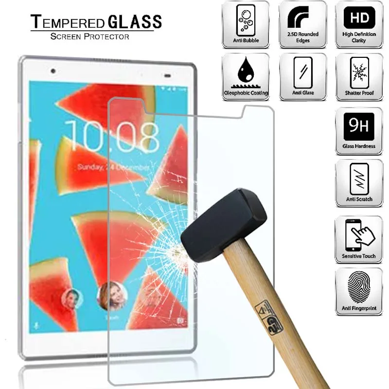 Tablet Tempered Glass Screen Protector Cover for Lenovo Tab 4 8incn Explosion-Proof Anti-Fingerprint Screen HD Tempered Film