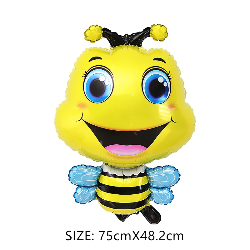 Cartoon animal aluminum foil balloon bee gecko mantis ant shape inflatable balloon baby birthday party children's day decoration