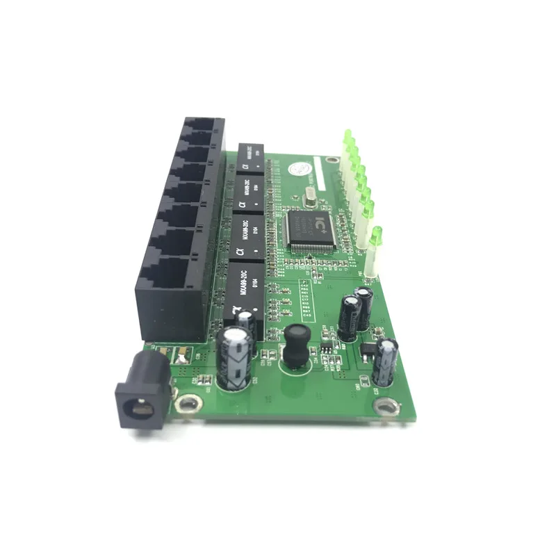OEM 10 / 100mbps RJ45 8 포트 고속 이더넷 스위치 모듈 Lan 허브 미국 EU 플러그 5v 어댑터 전원 공급 장치 네트워크 스위치 마더 보드