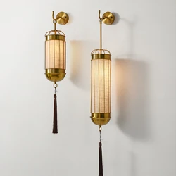 Royal palace Vintage LED Wall Light for Foyer Parlor Living Room Indoor Fabric cover Wall Lamp Bedside Balcony Corridor Lighting