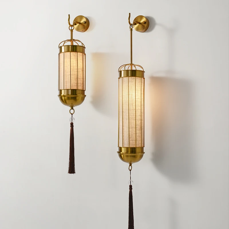 Royal palace Vintage LED Wall Light for Foyer Parlor Living Room Indoor Fabric cover Wall Lamp Bedside Balcony Corridor Lighting