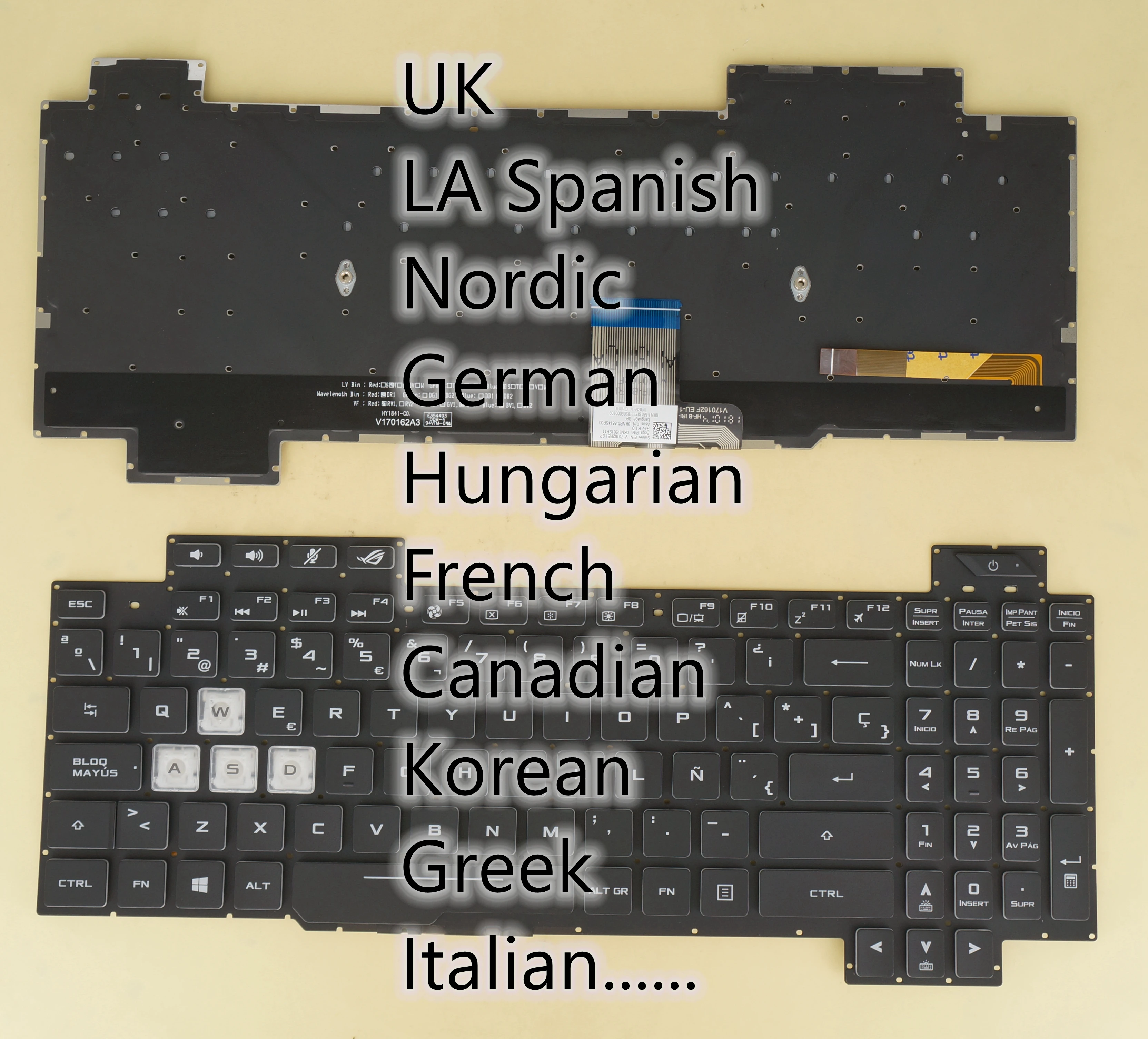 UK LA SP NE GR клавиатура HG для Asus V170162IE1 V170162FE1, 0KNR0- 661AUK00 6614LA00 661ASP00 6614SP00 6614ND00 6614GE00 6614HU00