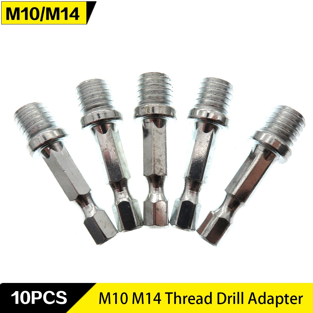 

5pcs M10 M14 Thread Drill Adapter For Polishing spindle nut Loop Backer Plate Backing Pad Polisher Connecting Rod