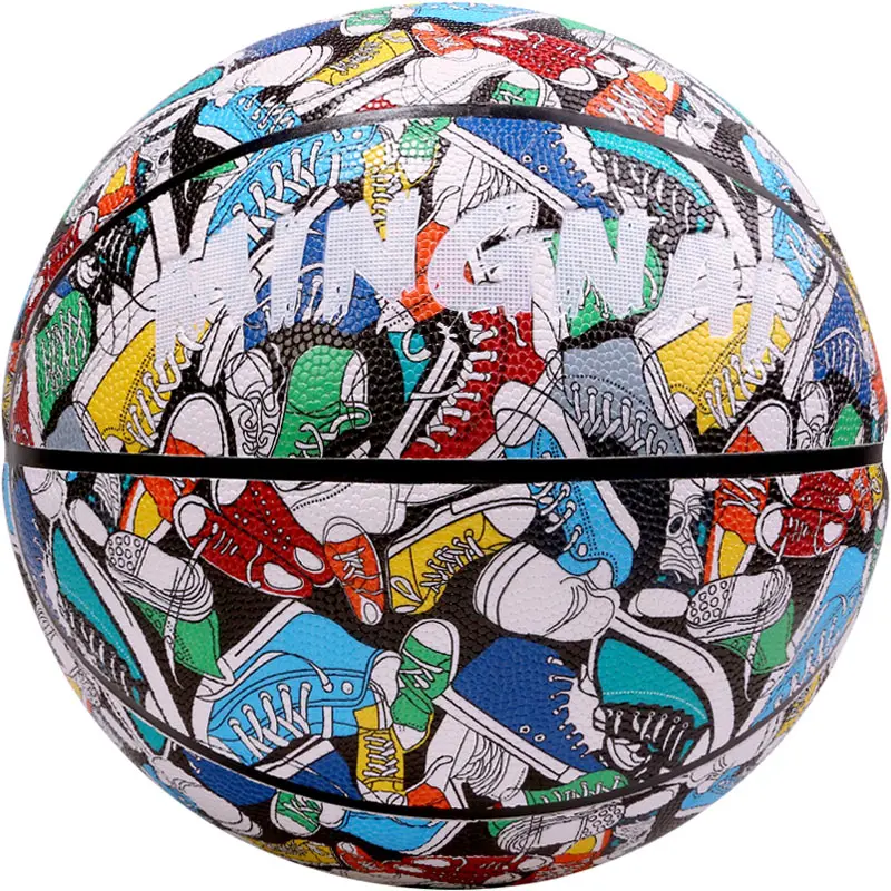 カラフルな花のグラフィティシューズ,耐摩耗性,バスケットボール,限定版,ストリートトレンド,クール,大人,n.6,7