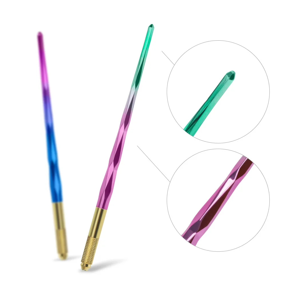 أقلام الحاجب اليدوية الخفيفة لمستلزمات ماكياج دائم 1 قطعة قلم ألومنيوم مع قلم قفل قلم الوشم Microblading