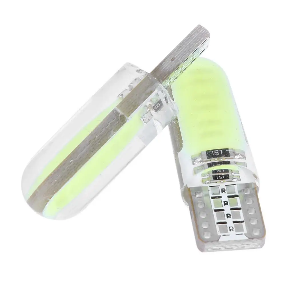 2PCS T10 W5W LED COB for Car Interior Light 12V 12SMD Auto Turn Signal Wedeg Side Dome Reading Lamp License Plate Lights White