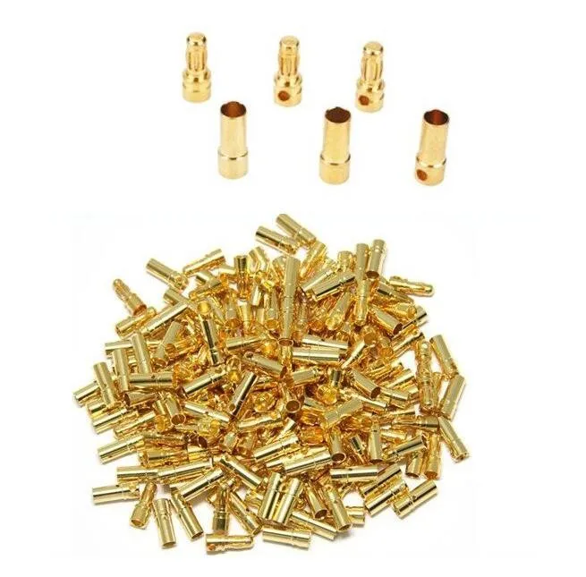 Pack De 20 Pares De Conectores Banana Tipo Bala 4.0 Mm Chapados En Oro – Ideal Para Baterías Lipo, ESC Y Proyectos De RC